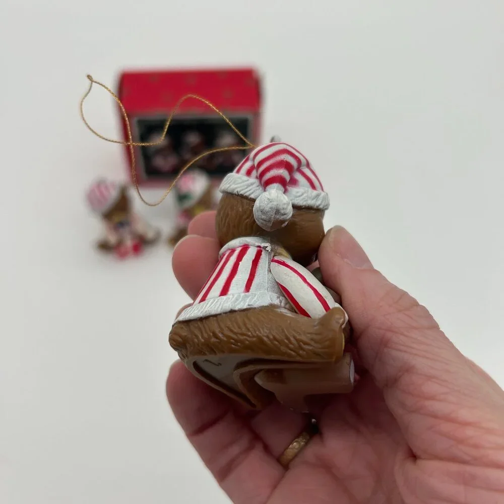Christmas‎ Around the World Candy Cane Bear ornaments set of 3 IN BOX